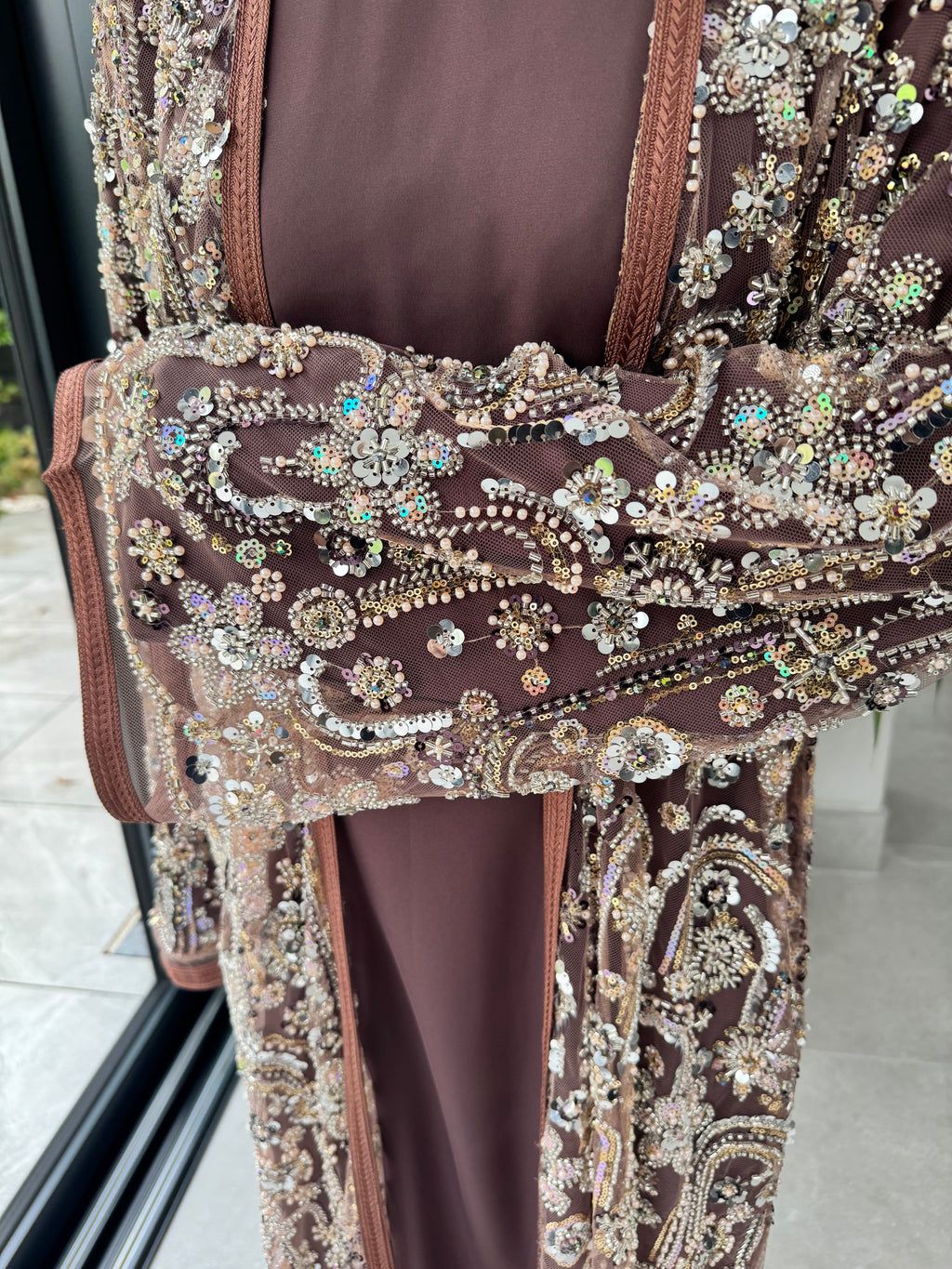 Luxe Embellished 4-Piece Abaya Set – Perfect for Weddings & Special Occasions