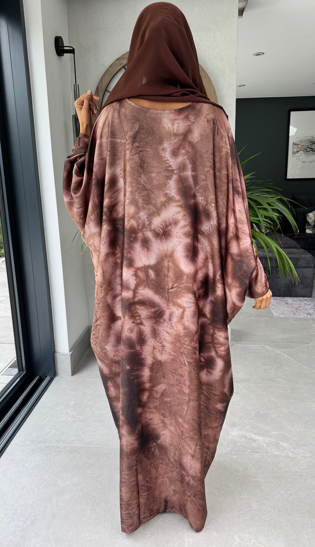 Crystal Embellished Kimono Abaya With Adjustable Concealed Inner Belt